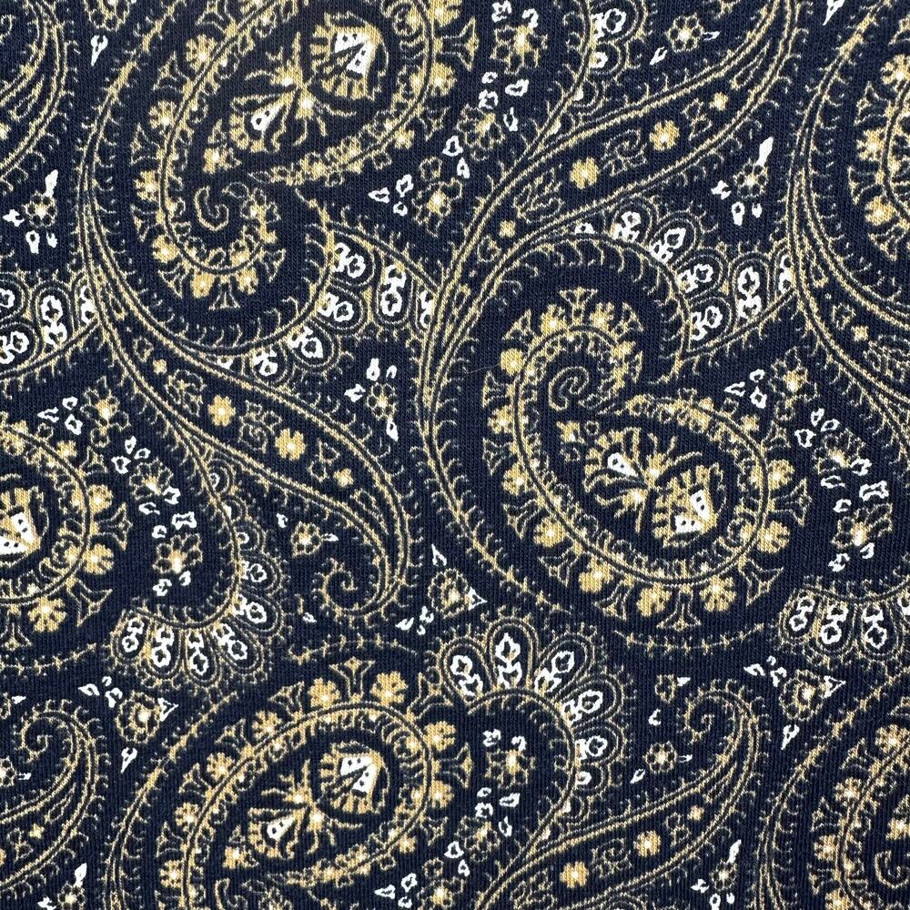 Lauren Ralph Lauren Paisley Cotton Blend Top Shirt Lauren Navy Multi XXL Classic - Picture 11 of 16